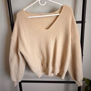 Cozy Cream V-Neck Sweater